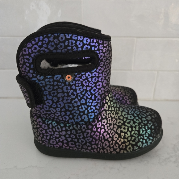 Bogs Skipper II Glitter Leopard Rain Snow Boots Waterproof Insulated Fur-Lined 8 - Picture 1 of 8